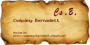 Csépány Bernadett névjegykártya